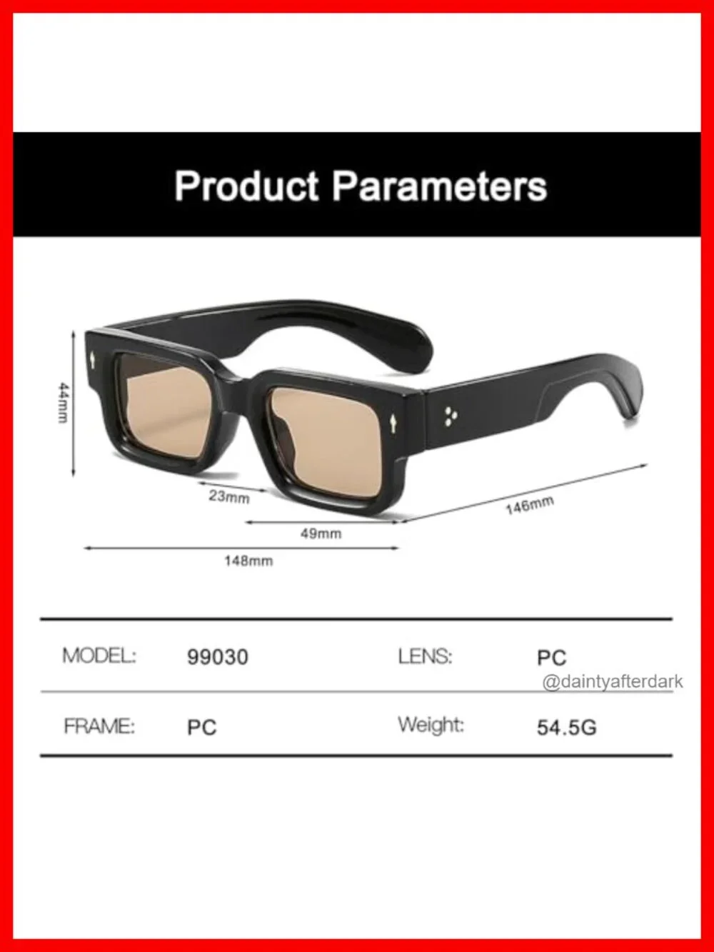 Thick Frame Square Sunglasses Chunky Rectangle Rivet Design UV400 Protection